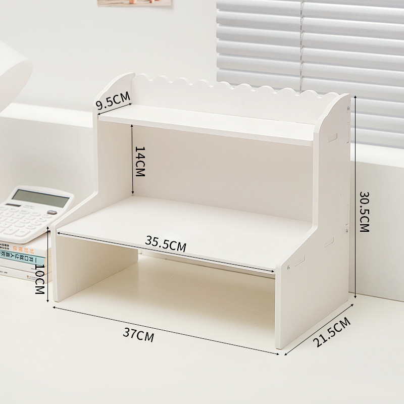 Ins風二重上昇デスクトップ棚寮オフィス化粧品文房具本収納整理棚