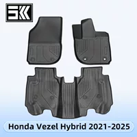 Подходит для Honda Vezel 2021-2025 гибрид, праворульный, 3D всепогодные коврики из материала TPE.