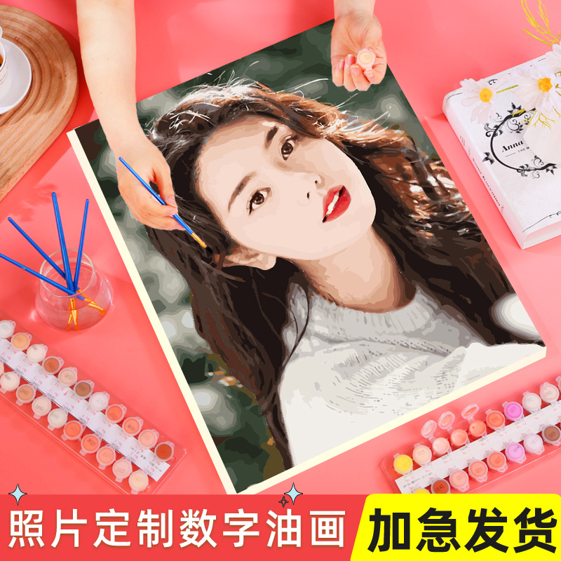 Photo Private Oil Painting to Order DIY Digital Oil Painting Handmade Gift Acrylic Painting Living Room Decoration Painting Dropshipping