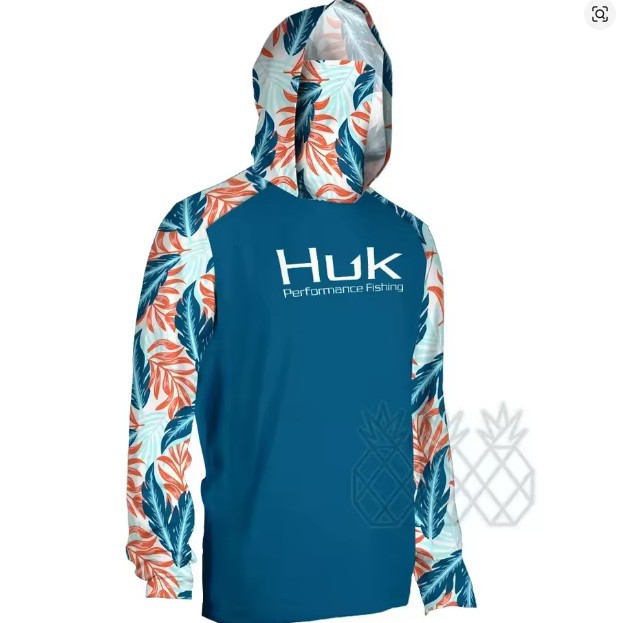 Huk Fishing Hooded Shirt Mask Anti-Uv Neck Scarf Fishing Clothing Men's Long-Sleeved Breathable Quick-Drying Fishing Clothing