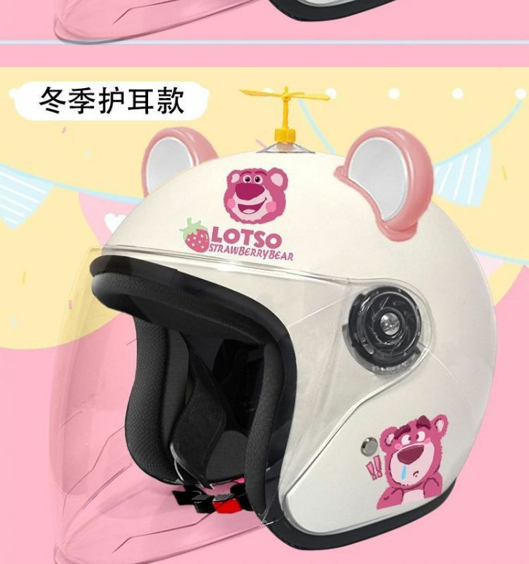 3C Half Helmet Electric Vehicle Helmet Women's Winter Earmuffs