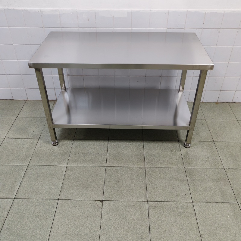 加厚国标304不锈钢双层工作台生物制药食品车间洁净实验室桌子