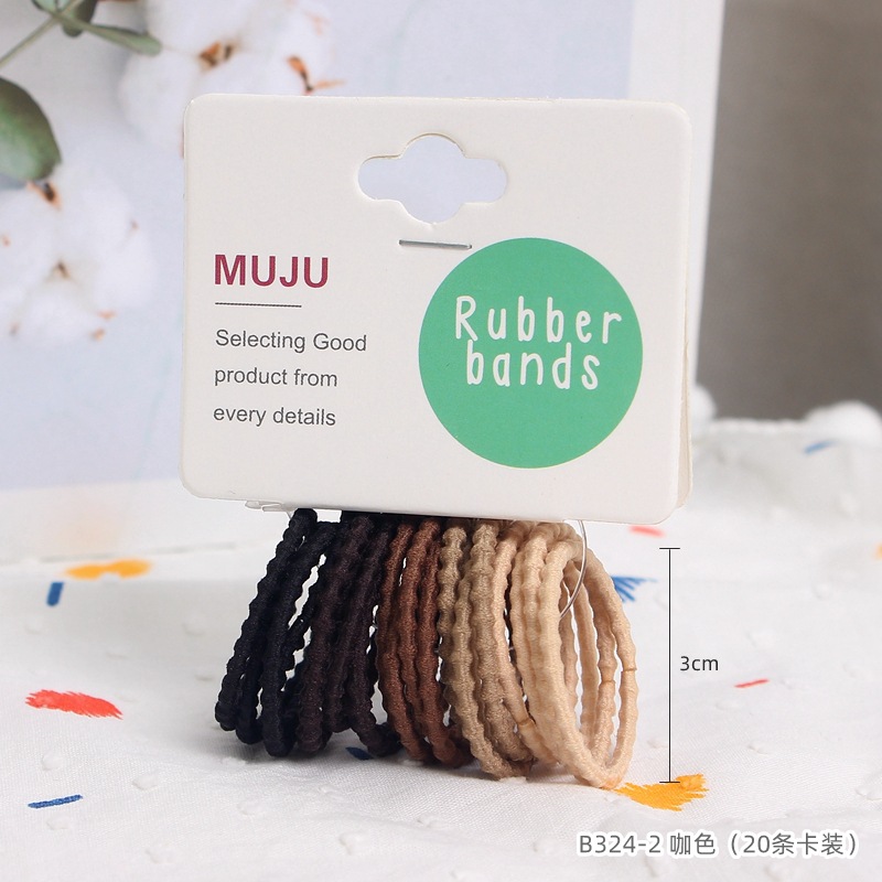 [Carga de tarjeta] sensación de alto nivel coreano de cabello de código de barras de moda de alta elasticidad de cabello anillo de cabello correa de cola de caballo