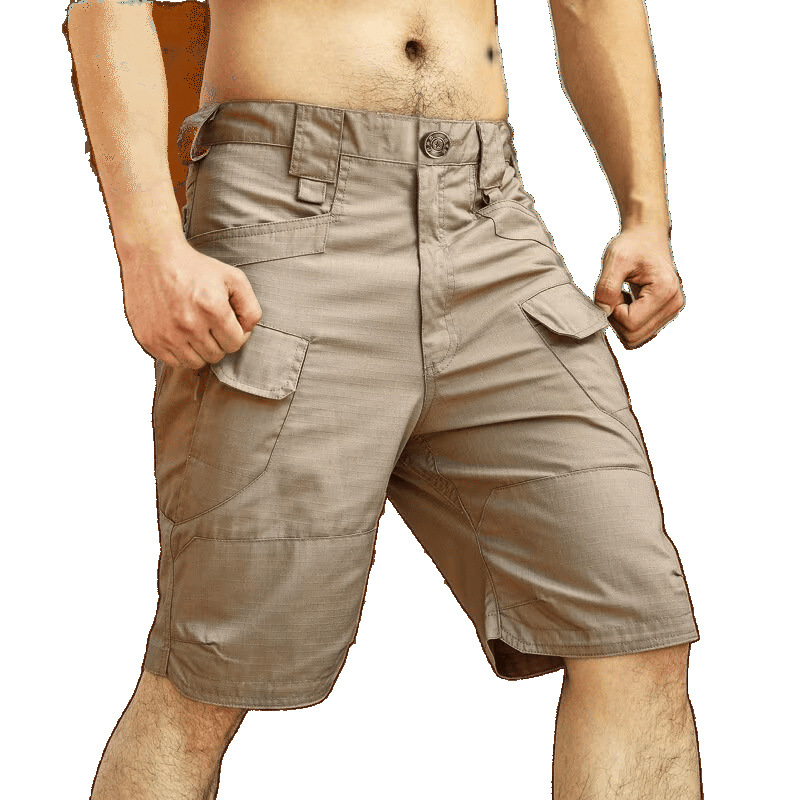 Pantalones tácticos de verano pantalones cortos delgados para fanáticos de secado rápido para hombres, ropa de trabajo de color de secado rápido al aire libre, pantalones de cinco puntos, fanáticos militares impermeables