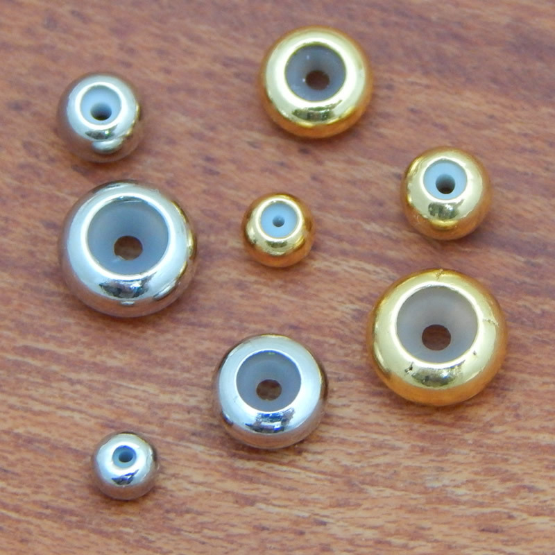 调节定位珠硅胶黄铜珠镀18K金保色隔珠手链项链耳饰固定隔珠批发