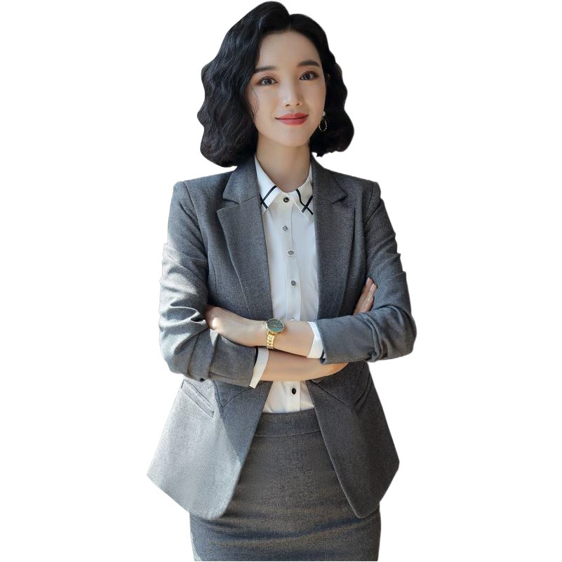 Профессиональный костюм, женский новый костюм в Корейском стиле, деловое платье, Модная элегантная рабочая одежда из трех предметов, ювелирный магазин