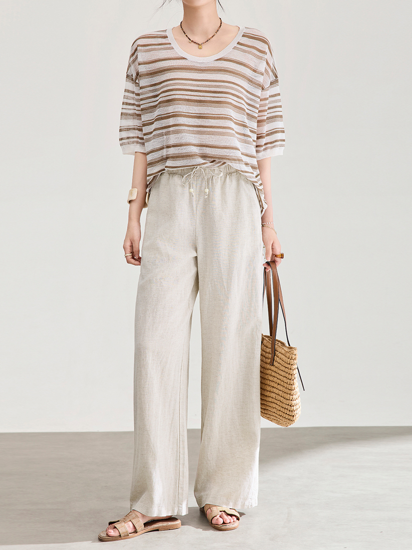 Quần culottes nữ ống rộng dáng suông vải tơ tằm pha linen chống nhăn mùa hè — Màu sắc