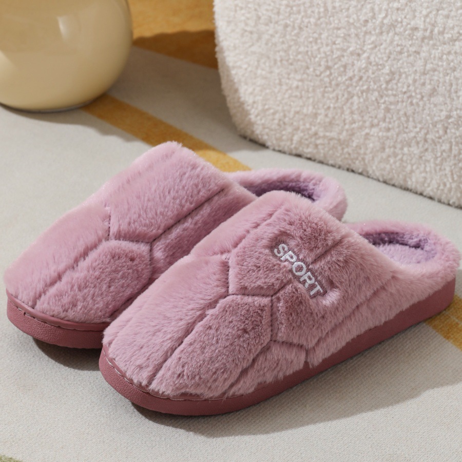 Zapatillas de algodón para mujer en otoño e invierno suela gruesa lindo invierno hogar interior pareja zapatos de algodón de felpa confinamiento zapatillas cálidas