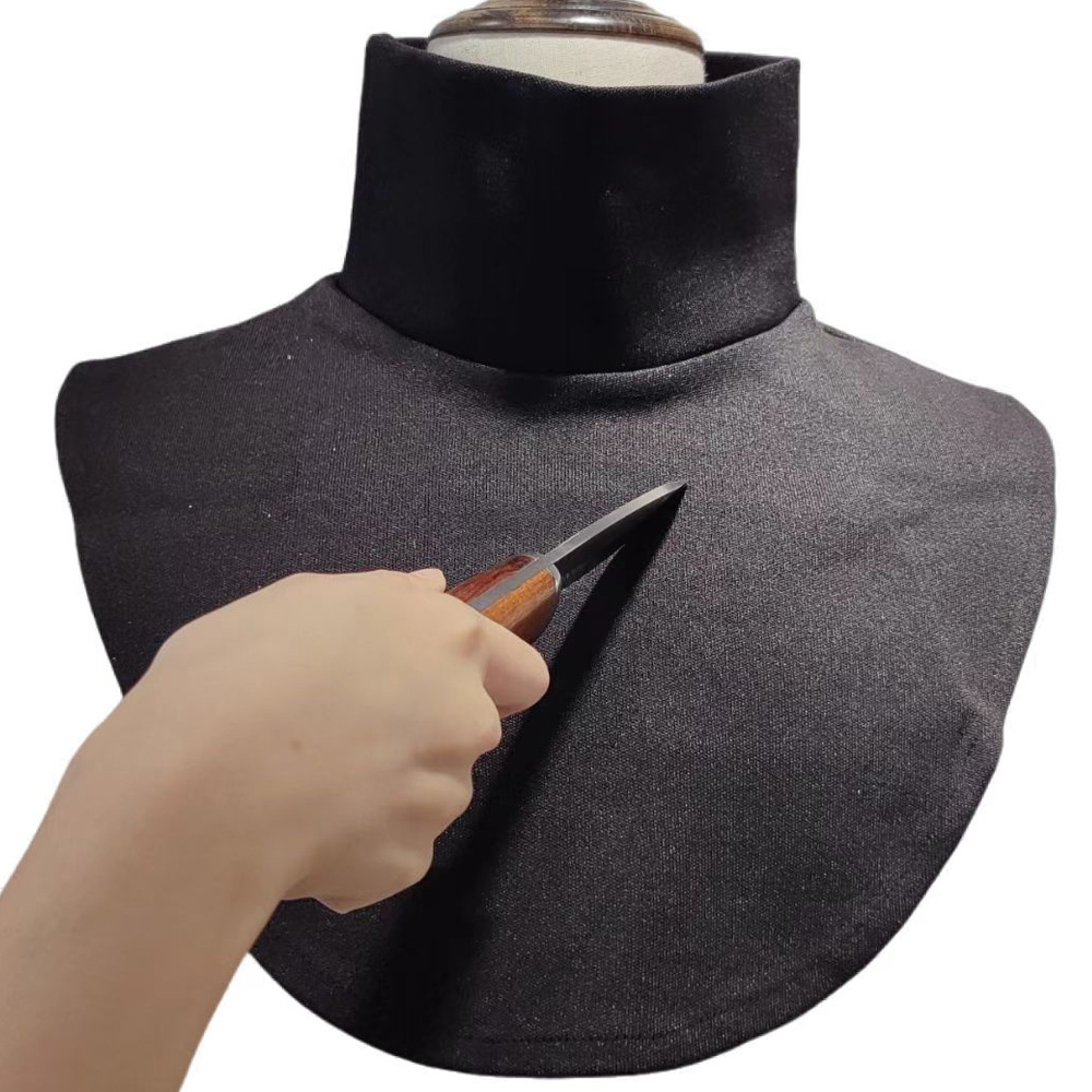 现货批发防割护颈黑色裁剪防割围脖出口亚马逊认证PE户外作业头套