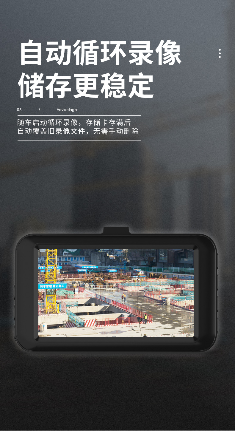 Cross-Border Dashcam Window Suction Cup Mount for Single Camera Car Night Vision High-Definition Wide-Angle Monitor