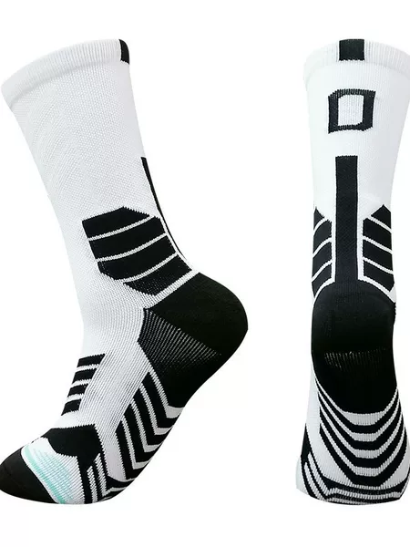 Digital Basketball Socks, Football Socks, Men's Medium Socks, Thickened Sweat-Absorbent, Non-Slip, Shock-Absorbing Running Training Socks, Pressure Basketball Socks