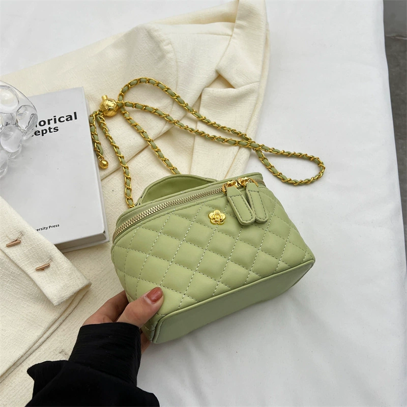 Square box, trend fashionable small bag, universal shoulder bag with diamond pattern