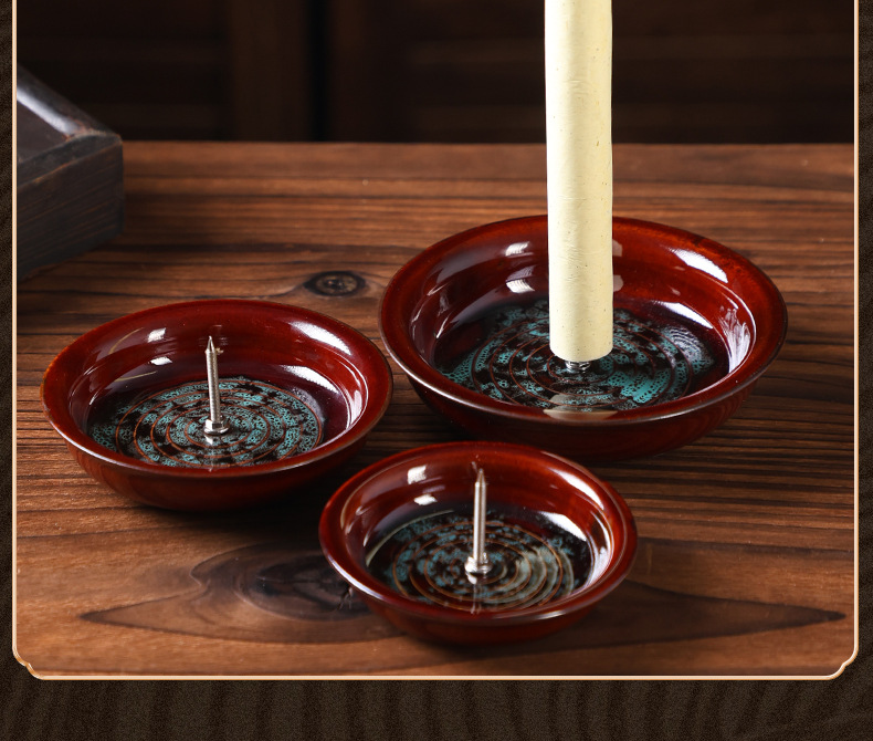Ceramic Moxa Stick Holder Base Tray Moxibustion Stand for Moxa Cones Home Indoor Use 11.5cm Large in use