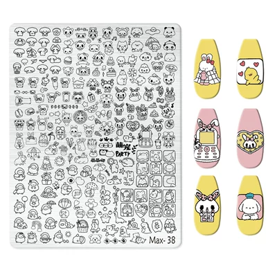 Plate Nail Art Steel Plate New Dırnaq bəzəkləri - max-038-with-back-plate
