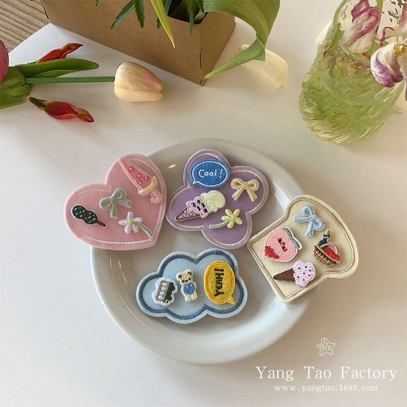 Caricatura divertida velcro creativo frente lateral sin marcas maquillaje cabello rotos fijación clip para el cabello no daña el cabello