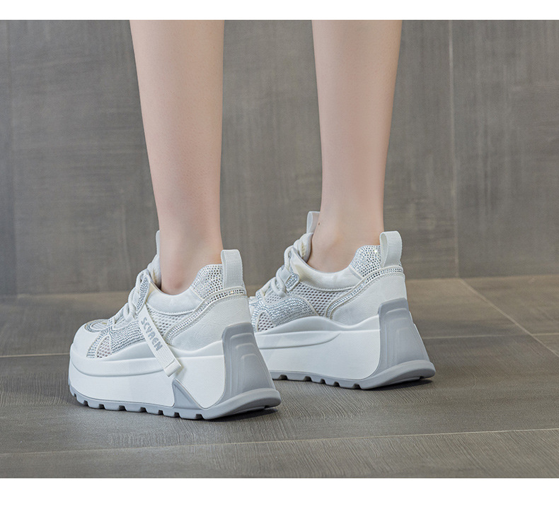 Giày sneaker nữ đế dày lưới thoáng khí phong cách retro — Xám 5066, Be 5066, Hồng đào 5066 chi tiết 11