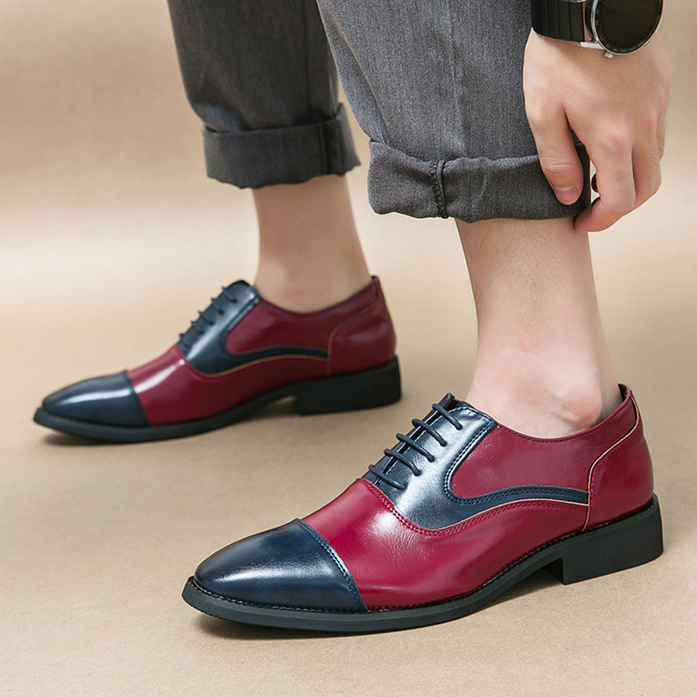 2024 primavera y otoño zapatos de cuero a juego de color de moda para hombres hombres 38-46 yardas British Business Ropa formal Zapatos de cuero de boda Comercio exterior