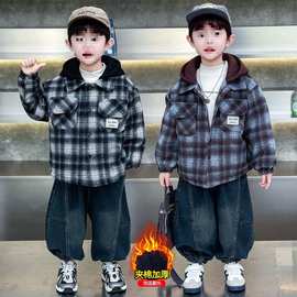 男童秋冬季外套洋气儿童呢大衣2025新款时髦宝宝棉服加厚冬季上衣