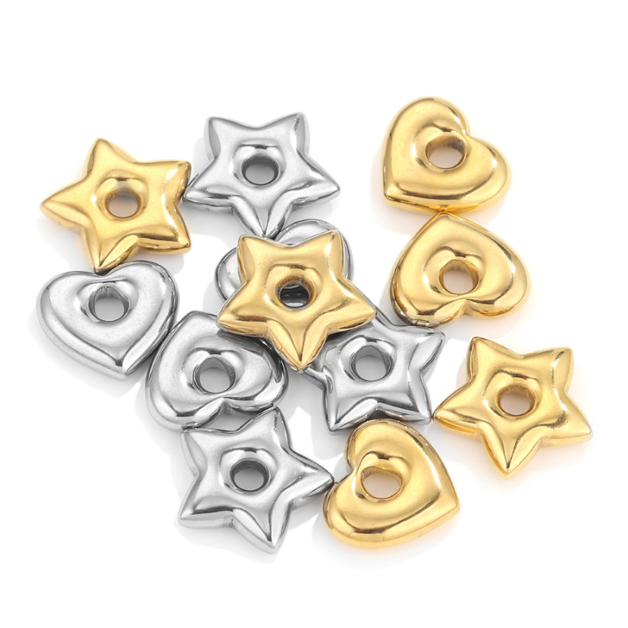 6g Weight Ion Plating (IP) Gold Plating Process Hole 3~3.9mm 304 Stainless Steel Ion Plating (IP) Real Gold Plated Moon Polished Pendant Jewelry Accessories