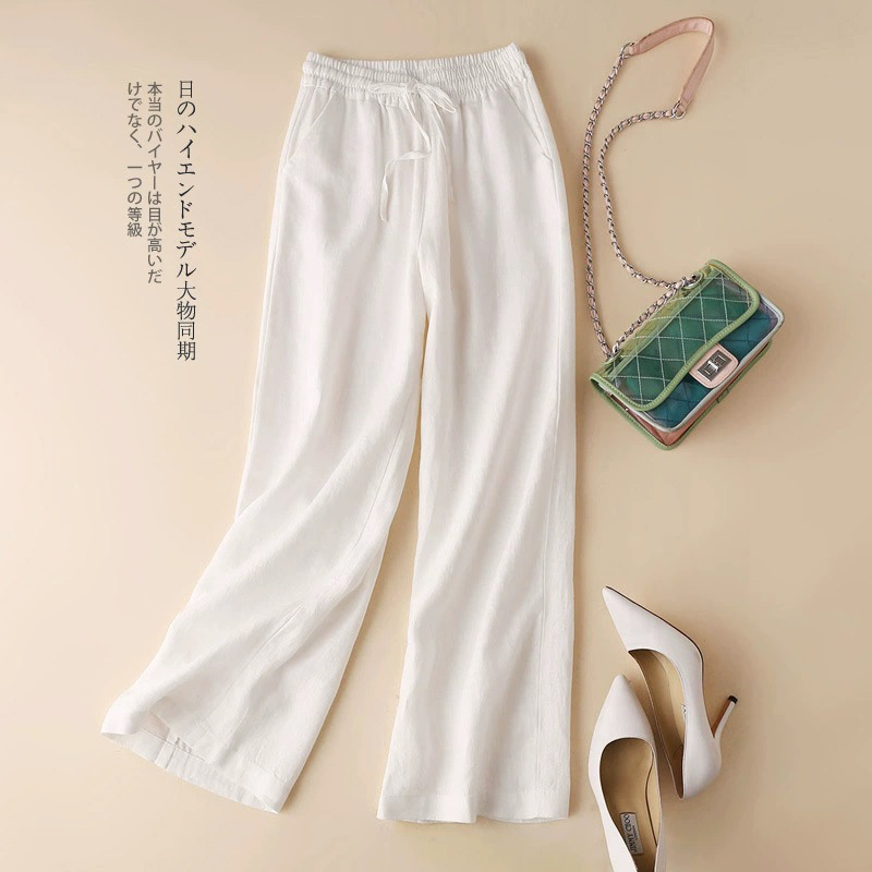 New Style Linen Wide-Leg Pants for Women, Summer Thin High-Waisted Loose Straight Casual Pants, Artistic Style Linen Long Pants New Style Linen Wide-Leg Pants for Women, Summer Thin High-Waisted Loose Straight Casual Pants, Artistic Style Linen Long Pants