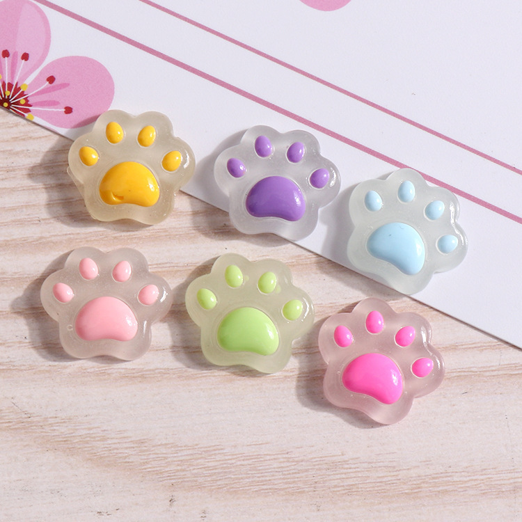 Nueva historieta gato luminoso cero resina accesorios creativos de dibujos animados muñeca crema pegamento material DIY joyería teléfono caso