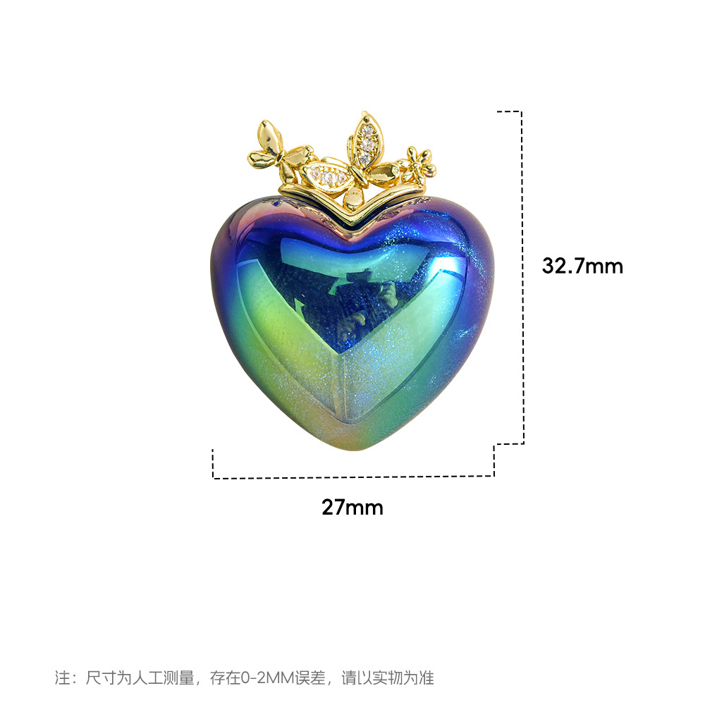 Heidi Home 3 colgantes de amor de flash fino colgantes de uñas de sombrero de mariposa colgante corazón de melocotón llavero de bricolaje accesorios de cadena de teléfono móvil lote suelto