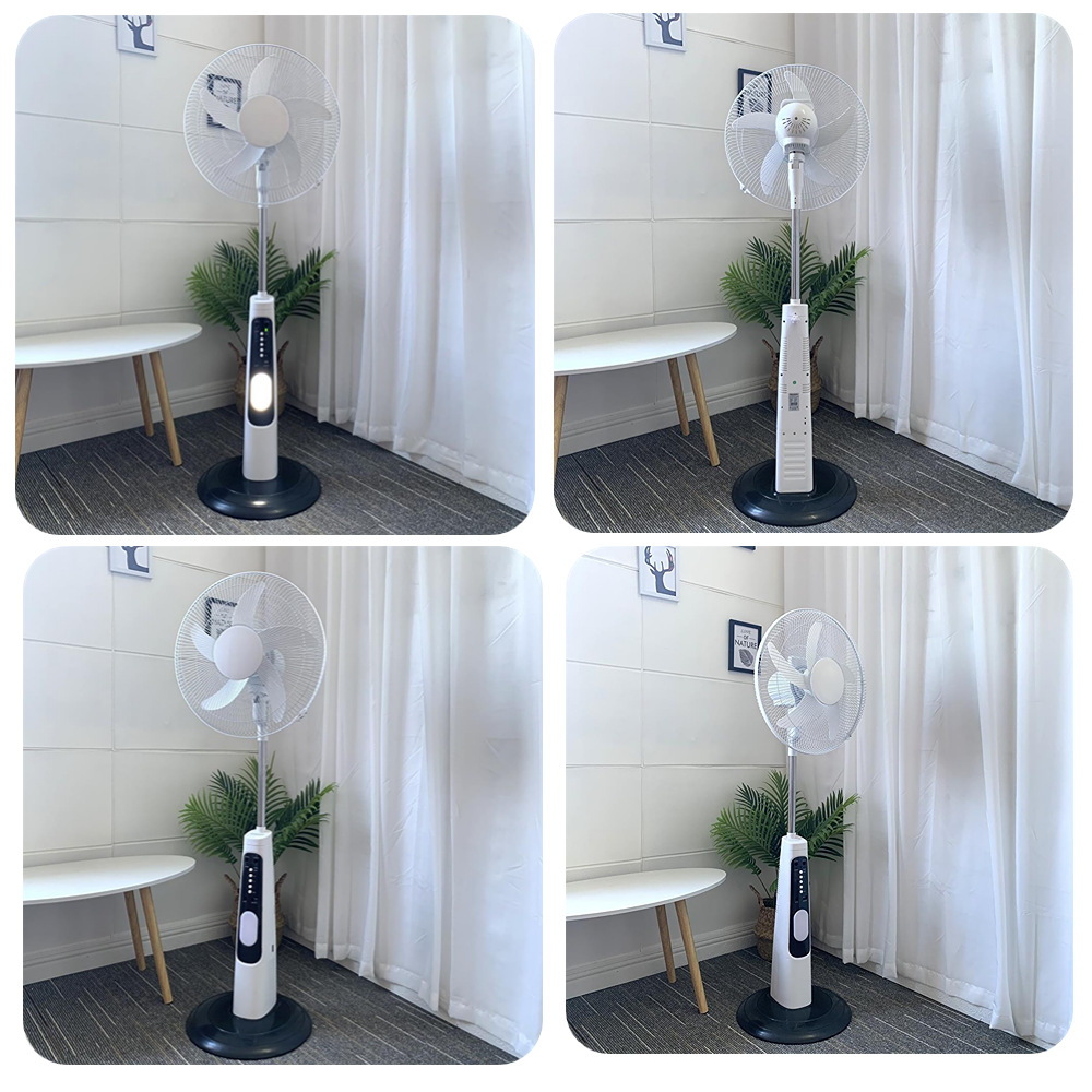 Comercio exterior ventilador de piso recargable ventilador vertical con iluminación de batería de gran capacidad ventilador de carga ACDC FAN