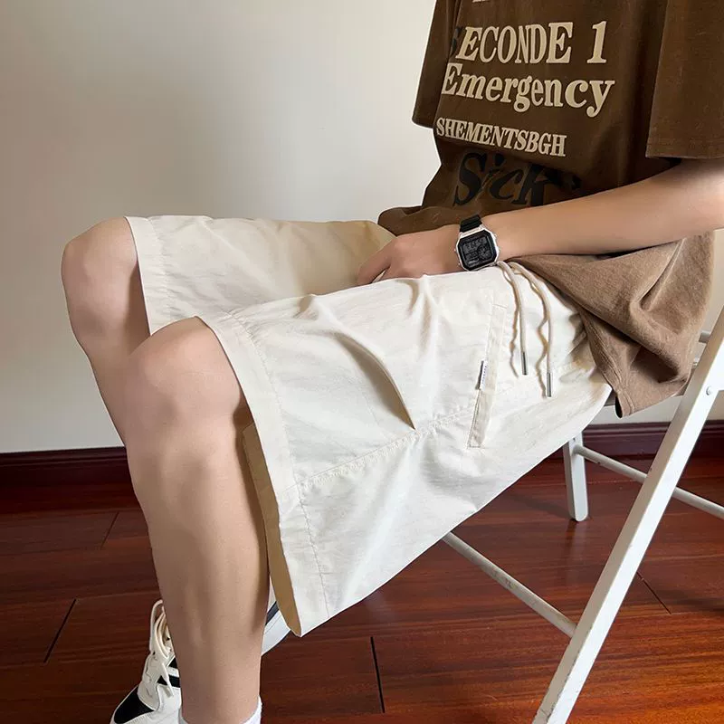 Мужские летние шорты карго 2025, модный американский стиль, быстросохнущие, пятиточечные, свободные, молодежные, повседневные