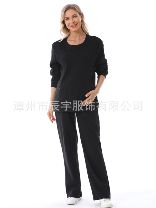 妊婦ファッション春秋服セットは2025気質の衛衣を着ています。|undefined