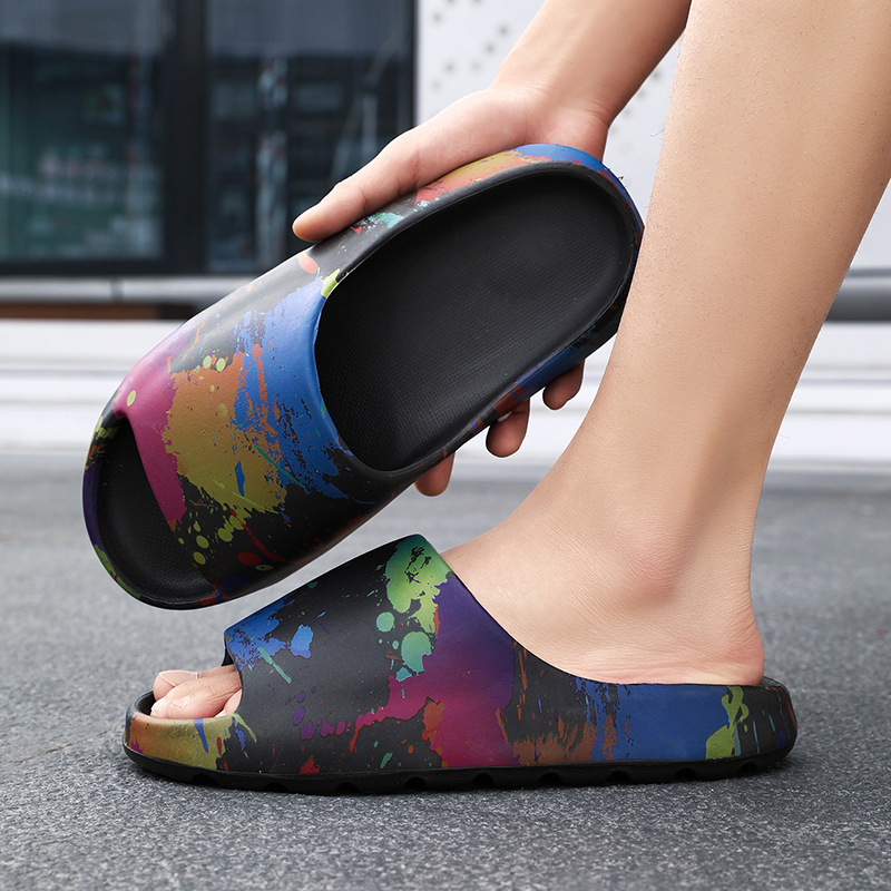 Cross-border 49 tallas grandes verano nuevas zapatillas deportivas pintadas plataforma interior y exterior playa eva zapatillas de un solo carácter zapatos de hombre