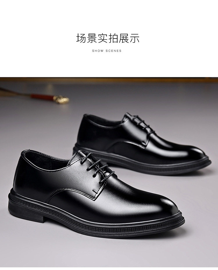 Giày da nam công sở mũi nhọn, đế cao su chống trượt, gót thấp 1–3 cm, kiểu Anh — 2Z102 màu đen chi tiết 14