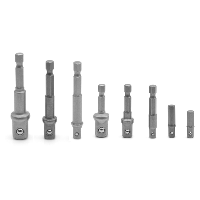 Mango hexagonal a varilla de conexión de manguito de cabeza cuadrada a varilla de conexión de bola de acero varilla de conexión de conversión de llave eléctrica 1/4 3/8 1/2
