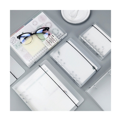 PP transparent frosted folder with strap binder A4B5A5A6A7 punch folder file folder with printable logo