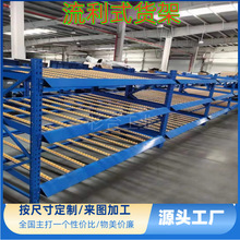 流利条货架仓库车间线棒滑移滚筒式仓储先进先出重力式流利式货架
