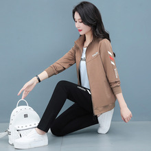 休闲运动服套装女三件套2025新款大码长袖秋冬跑步广场舞服装批发