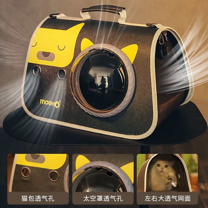 猫バッグスペースカプセルポータブルショルダー通気性ハンドバッグクロスボディバックパック犬猫テイクアウトキャリーキャットバッグ|undefined