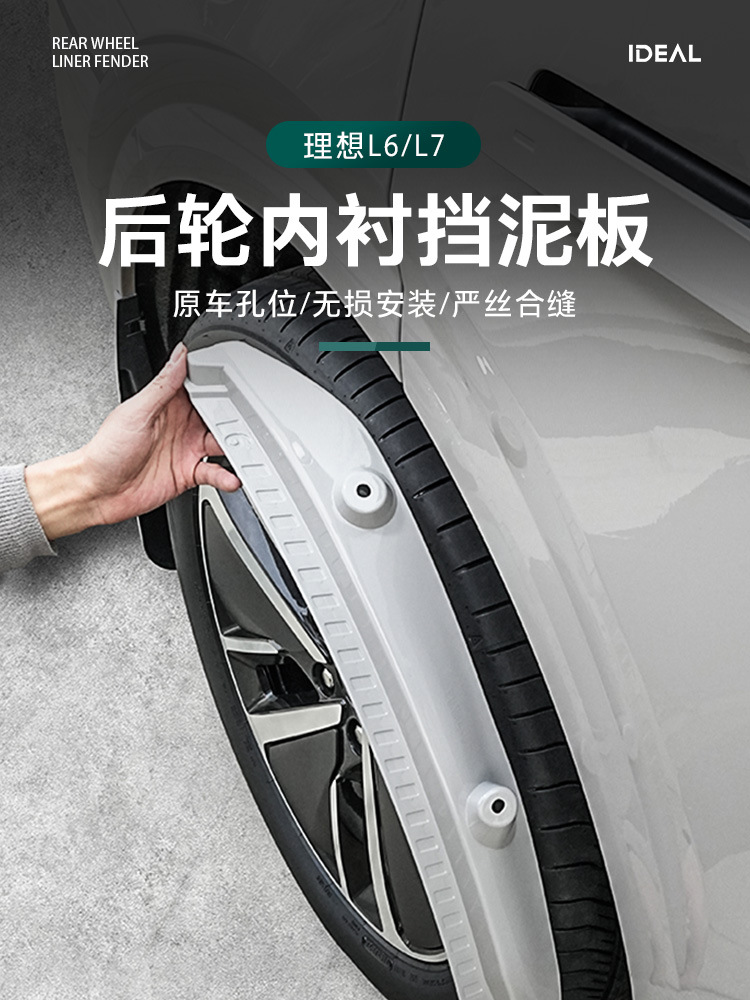 24/25 Model Li Auto I6I8L6L7 Rear Door Liner Mudguard Mudflap No-Drill Rear Tire Upgrade Special