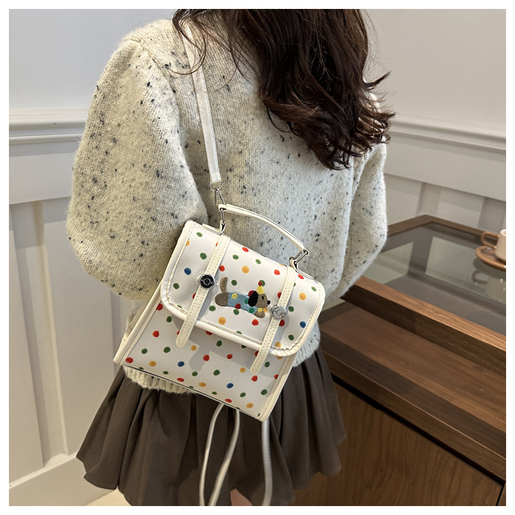 Cute cartoon Dachshund backpack for women 2024 new multi-functional bag, fashionable commuting single-shoulder crossbody small square bag undefined