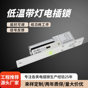 Factory Direct Sales Office Secondary Line Low Temperature Electric Plug Lock with Light Villa Community Electric Plug Lock with Signal Feedback