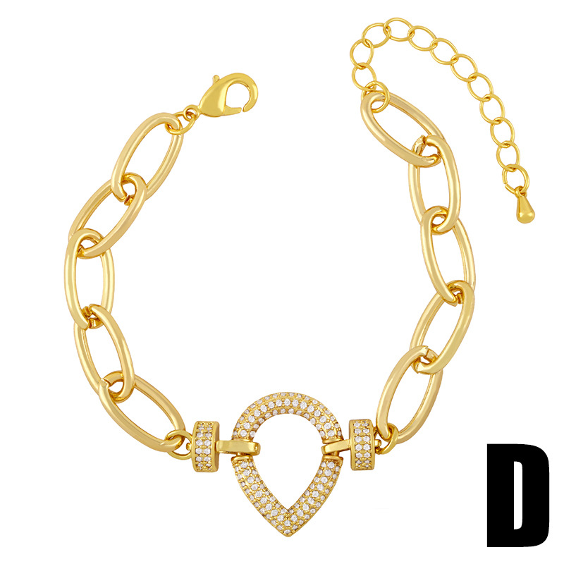 Punk Personality Exaggerated Heart Thick Chain Bracelet display picture 6