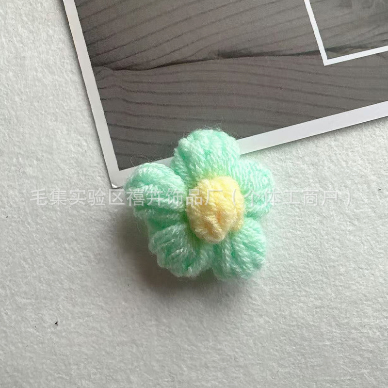 送料無料手作りかぎ針編みパフフラワーウールの花 DIY ヘアピンジュエリーアクセサリーコサージュバッグ衣類アクセサリーフラワー|undefined