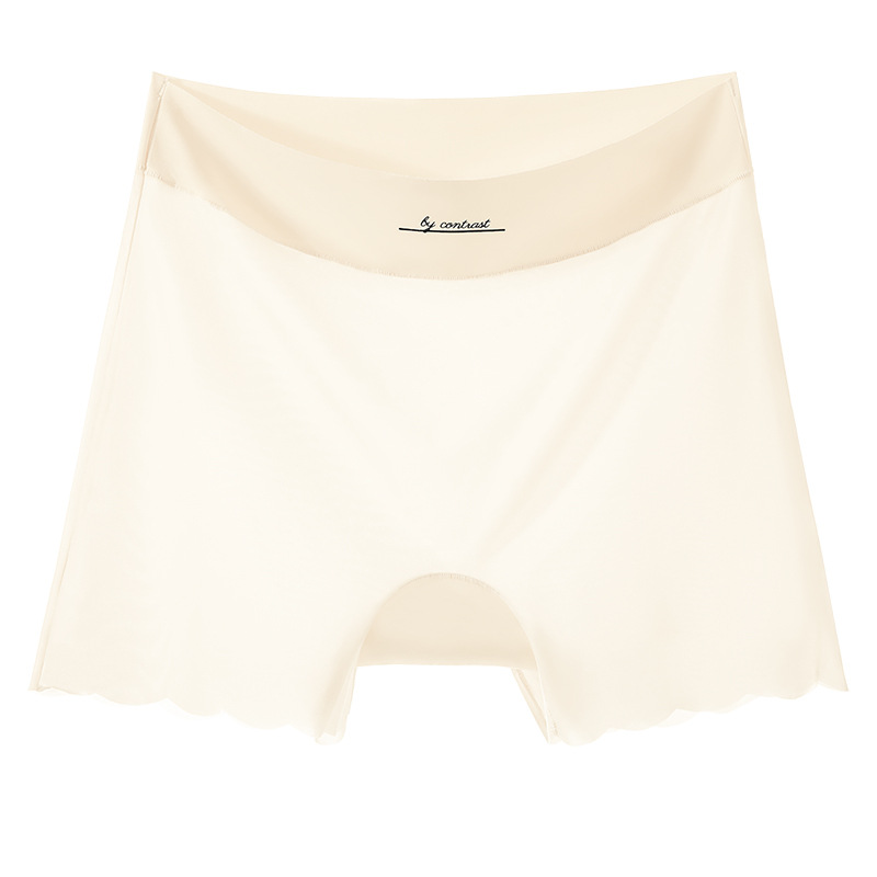 Pantalones de seguridad de seda de hielo sin costuras de gran tamaño, base, entrepierna de algodón antibrillante, ropa interior de seguridad de gran tamaño fina de verano