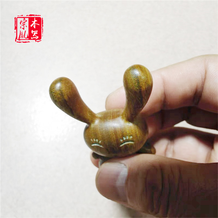 金糸木製の小さなウサギの鼻マッサージ器、美鼻器、小さなカエルのハンドピース、二足歩行マッサージ器、鼻かき器|undefined