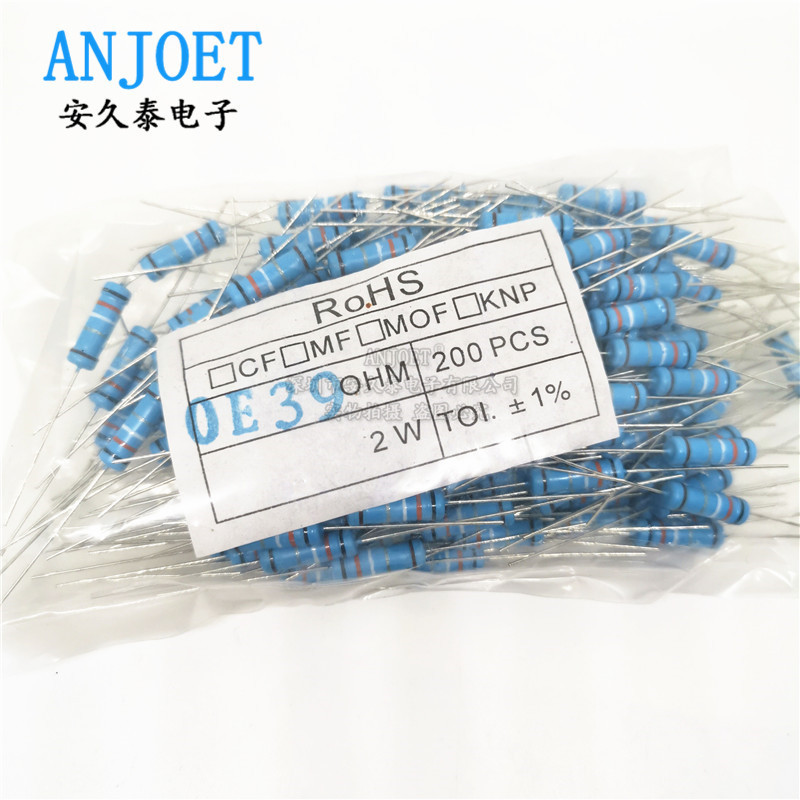 200PCS/Pack 1W metal film resistor 1% 1R ~ 1m plug-in color ring resistor 10R 22R 1K 100K 200PCS/Pack 1W metal film resistor 1% 1R ~ 1m plug-in color ring resistor 10R 22R 1K 100K