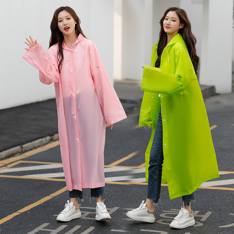 Adult raincoat men and women EVA poncho solid color manufacturers supply outdoor travel hiking hiking rain gear cross-border supply