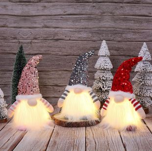 Cross-Border New Christmas Decorations Christmas High-End Lighted Dwarf Doll Rudolph Christmas Gift Ornaments