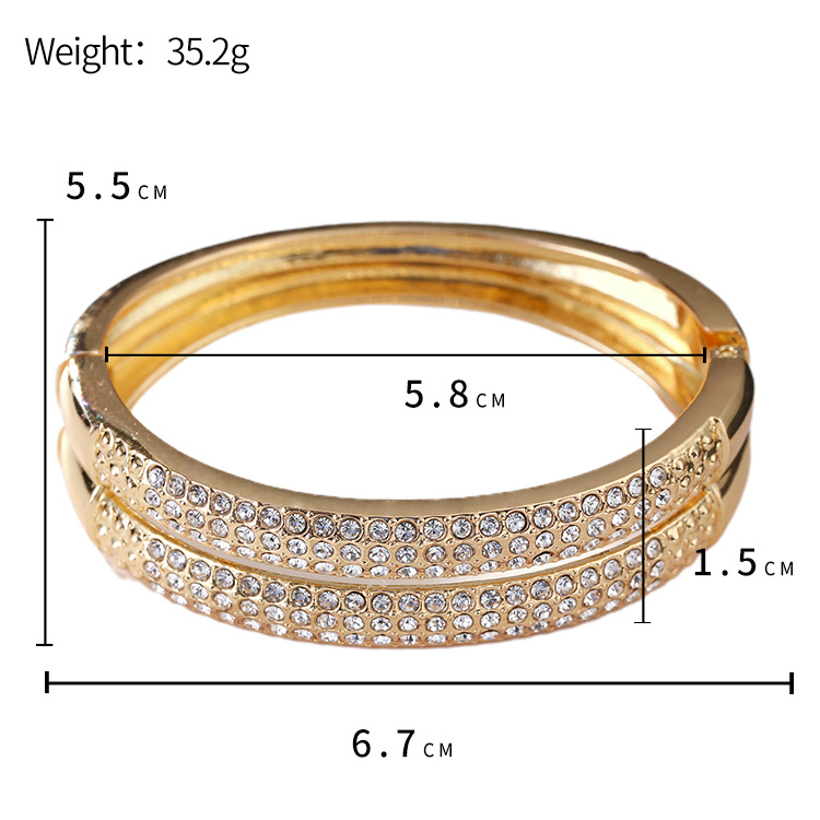 Simple European And American Bracelet Light Luxury Style Double-layer Diamond-studded Bracelet display picture 1