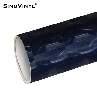 laser car film glossy chameleon, Automotive Film - 15218-m-honeycomb-cat-eye-black-and-blue