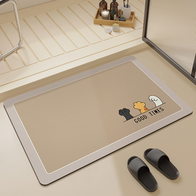 漫画のバスルームフロアマットは吸水性と速乾性があり、家庭用珪藻泥滑り止めフットマットは汚れにくく、滑りにくくお手入れが簡単です。|undefined