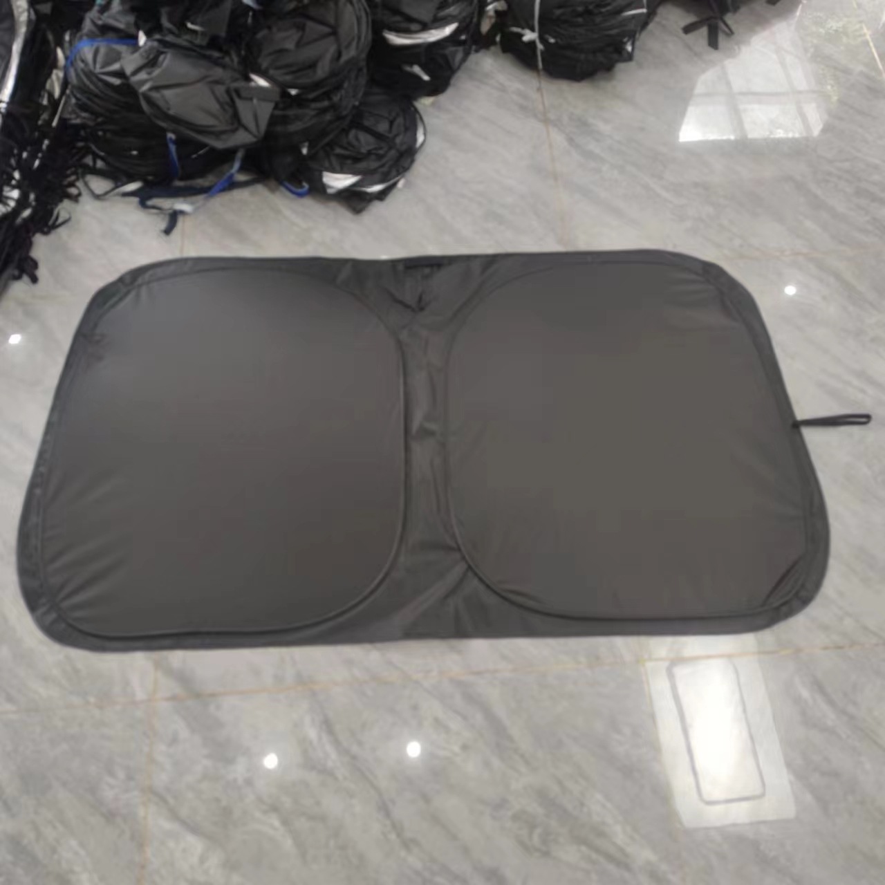 Car sun visor summer double-ring new silver-coated cloth sun visor front shield nylon sun umbrella heat insulation to avoid light
